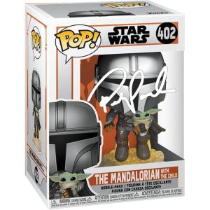 imagePedro Pascal The Mandalorian Flying with Jet Pack 402 Facsimile Signed Reprint Laser Autographed Funko POP Movies Star Wars Figurine with Protector Case