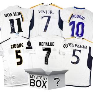 imageReal Madrid AutographedSigned Soccer Jersey Mystery Box with PSA JSA or Beckett COA