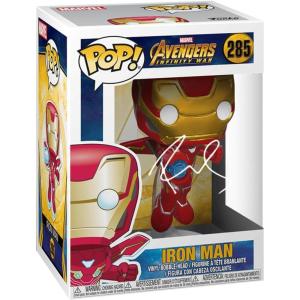 imageRobert Downey Jr Iron Man 285 Facsimile Signed Reprint Laser Autographed Funko POP Movies Marvel Avengers Figurine with Protector Case
