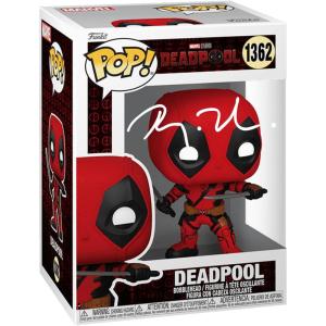imageRyan Reynolds Deadpool 31362 Facsimile Signed Reprint Laser Autographed Funko POP Movies Marvel Universe Figurine with Protector Case