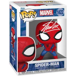imageStan Lee Spiderman SpiderMan 1422 Facsimile Signed Reprint Laser Autographed Funko POP Movies Marvel Endgame Figurine with Protector Case