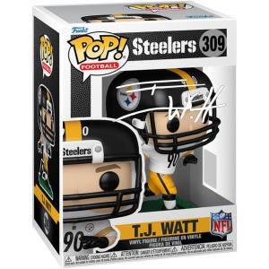 imageTJ TJ Watt 309 Facsimile Signed Reprint Laser Autographed Funko POP Football NFL Pittsburgh Steelers Figurine with Protector Case