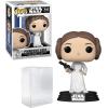 imageCarrie Fisher Princess Leia 595 Facsimile Signed Reprint Laser Autographed Funko POP Movies Star Wars Figurine with Protector Case