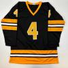 imageFacsimile Autographed Bobby Orr Boston Black Reprint Laser Auto Hockey Jersey Size Mens XL