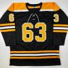imageFacsimile Autographed Brad Marchand Boston Black Reprint Laser Auto Hockey Jersey Size Mens XL