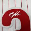 imageFacsimile Autographed Bryce Harper Philadelphia Pinstripe Reprint Laser Auto Baseball Jersey Size Mens XL