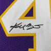 imageFacsimile Autographed Kobe Bryant 24 Los Angeles LA Purple Reprint Laser Auto Basketball Jersey Size Mens XL