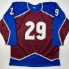 imageFacsimile Autographed Nathan MacKinnon Colorado Maroon Reprint Laser Auto Hockey Jersey Size Mens XL