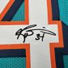 imageFacsimile Autographed Ricky Williams Miami Teal Reprint Laser Auto Football Jersey Size Mens XL