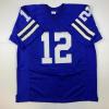 imageFacsimile Autographed Roger Staubach Dallas Blue Reprint Laser Auto Football Jersey Size Mens XL