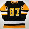 imageFacsimile Autographed Sidney Crosby Pittsburgh Black Reprint Laser Auto Hockey Jersey Size Mens XL