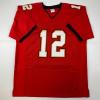 imageFacsimile Autographed Tom Brady Tampa Bay Red Reprint Laser Auto Football Jersey Size Mens XL