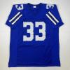 imageFacsimile Autographed Tony Dorsett Dallas Blue Reprint Laser Auto Football Jersey Size Mens XL