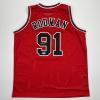 imageAutographedSigned Dennis Rodman Chicago Red Basketball Jersey JSA COA