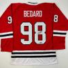 imageFacsimile Autographed Connor Bedard Chicago Red Reprint Laser Auto Hockey Jersey Size Mens XL