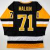 imageFacsimile Autographed Evgeni Malkin Pittsburgh Black Reprint Laser Auto Hockey Jersey Size Mens XL