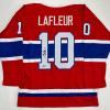 imageFacsimile Autographed Guy LaFleur Montreal Red Reprint Laser Auto Hockey Jersey Size Mens XL