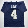 imageFacsimile Autographed Jeremiyah Love Notre Dame Blue Reprint Laser Auto College Football Jersey Size Mens XL