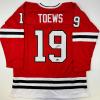 imageFacsimile Autographed Jonathan Toews Chicago Red Reprint Laser Auto Hockey Jersey Size Mens XL