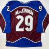 imageFacsimile Autographed Nathan MacKinnon Colorado Maroon Reprint Laser Auto Hockey Jersey Size Mens XL