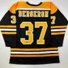 imageFacsimile Autographed Patrice Bergeron Boston Black Reprint Laser Auto Hockey Jersey Size Mens XL