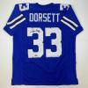 imageFacsimile Autographed Tony Dorsett Dallas Blue Reprint Laser Auto Football Jersey Size Mens XL