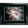 imageFramed Jalen Hurts Super Bowl LIX Cigar Lombardi Trophy Facsimile Laser Engraved Signature Auto Philadelphia Eagles 11quotx14quot Football Photo HOFSM Holo