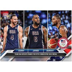 image2024 Topps Now Olympic Games Steph CurryLeBron JamesKevin Durant 26 Team USA Gold Medal Basketball Card