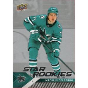 image202425 Upper Deck Star Rookies Macklin Celebrini 13 San Jose Sharks Rookie RC Hockey Card