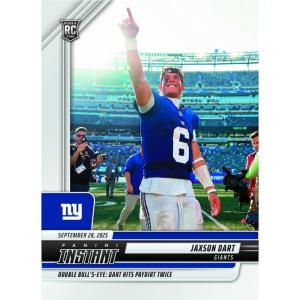 image2025 Panini Instant Jaxson Dart 105 Dart Hits Paydirt Twice New York Giants Rookie RC Football Card