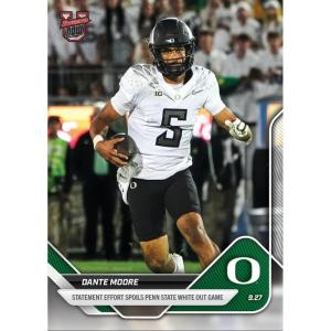 image2025 Topps Bowman U Now Dante Moore 21 Statement Effort Spoils Penn State White Out Game Oregon Ducks Rookie RC Football Card
