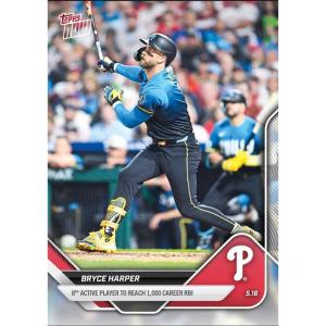 image2025 Topps Now Bryce Harper 187 8th Active Player to Reach 1000 Career RBIs Philadelphia Phillies Baseball Card