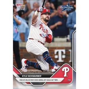 image2025 Topps Now Kyle Schwarber 433 Trio of Home Runs in First Ever Swing Off Seals NL Win Philadelphia Phillies Baseball Card