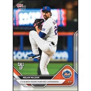 image2025 Topps Now Nolan McLean 616 1st Pitcher in Mets History to Win 1st Three Starts New York Mets Rookie RC Baseball Card