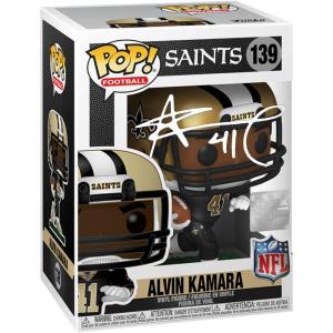 imageAlvin Kamara 139 Facsimile Signed Reprint Laser Autographed Funko POP Football NFL New Orleans Saints Figurine with Protector Case