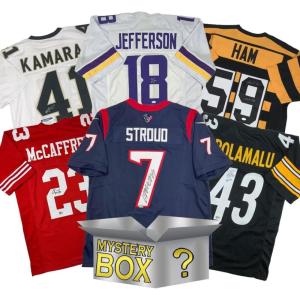 imageAutographedSigned Football SILVER Series 3 Jersey Mystery Box with PSA JSA or Beckett COA