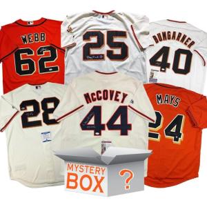 imageAutographedSigned San Francisco Baseball Jersey Mystery Box with PSA JSA or Beckett COA