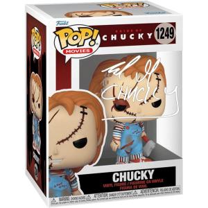 imageBrad Dourif Chucky 1249 Facsimile Signed Reprint Laser Autographed Funko POP Movies Bride of Chucky Figurine with Protector Case