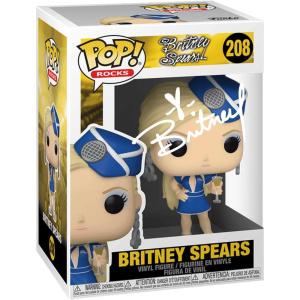 imageBritney Spears 208 Facsimile Signed Reprint Laser Autographed Funko POP Rocks Figurine with Protector Case