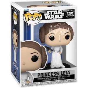 imageCarrie Fisher Princess Leia 595 Facsimile Signed Reprint Laser Autographed Funko POP Movies Star Wars Figurine with Protector Case