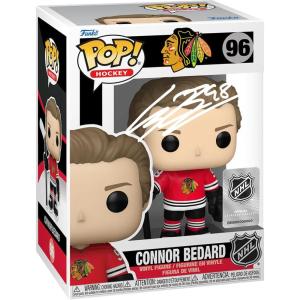 imageConnor Bedard 96 Facsimile Signed Reprint Laser Autographed Funko POP Hockey NHL Chicago Blackhawks Figurine with Protector Case