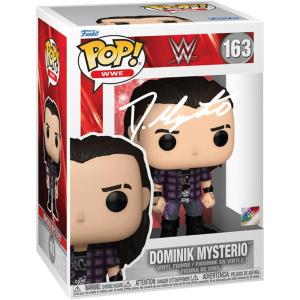 imageDominik Mysterio 163 Facsimile Signed Reprint Laser Autographed Funko POP Wrestling Figurine with Protector Case