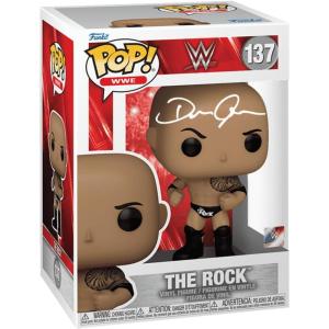 imageDwayne Johnson The Rock 137 Facsimile Signed Reprint Laser Autographed Funko POP WWE Wrestling Figurine with Protector Case