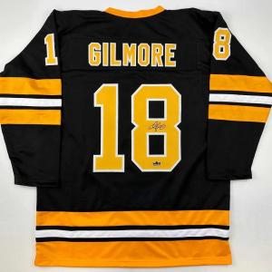 imageFacsimile Autographed Adam Sandler Happy Gilmore Boston Black Reprint Laser Auto Hockey Jersey Size Mens XL