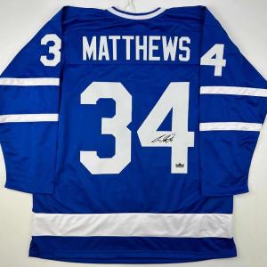 imageFacsimile Autographed Auston Matthews Toronto Blue Reprint Laser Auto Hockey Jersey Size Mens XL