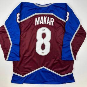 imageFacsimile Autographed Cale Makar Colorado Maroon Reprint Laser Auto Hockey Jersey Size Mens XL