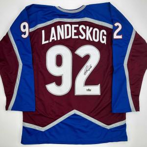 imageFacsimile Autographed Gabriel Landeskog Colorado Maroon Reprint Laser Auto Hockey Jersey Size Mens XL