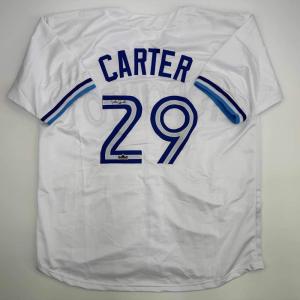 imageFacsimile Autographed Joe Carter Toronto Blue Reprint Laser Auto Baseball Jersey Size Mens XL