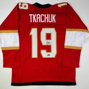 imageFacsimile Autographed Matthew Tkachuk Florida Red Reprint Laser Auto Hockey Jersey Size Mens XL