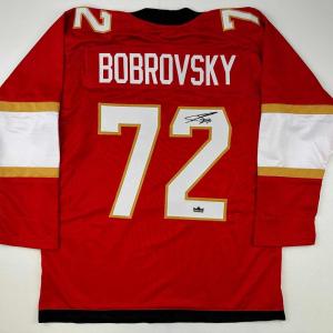 imageFacsimile Autographed Sergei Bobrovsky Florida Red Reprint Laser Auto Hockey Jersey Size Mens XL